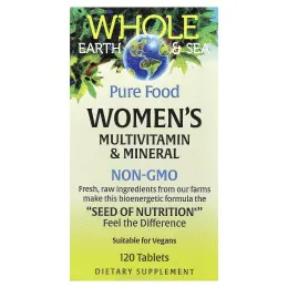 Natural Factors, Whole Earth & Sea®, мультивитамины и минералы для женщин, 120 таблеток