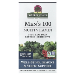 Nature's Answer, Men's 100, мультивитамины, 60 вегетарианских капсул