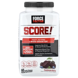 Force Factor, Score!®, быстродействующее средство для повышения либидо, со вкусом ягод, 60 жевательных таблеток