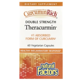 CurcuminRich Theracurmin Куркумин Natural Factors двойной силы, 60 растительных капсул